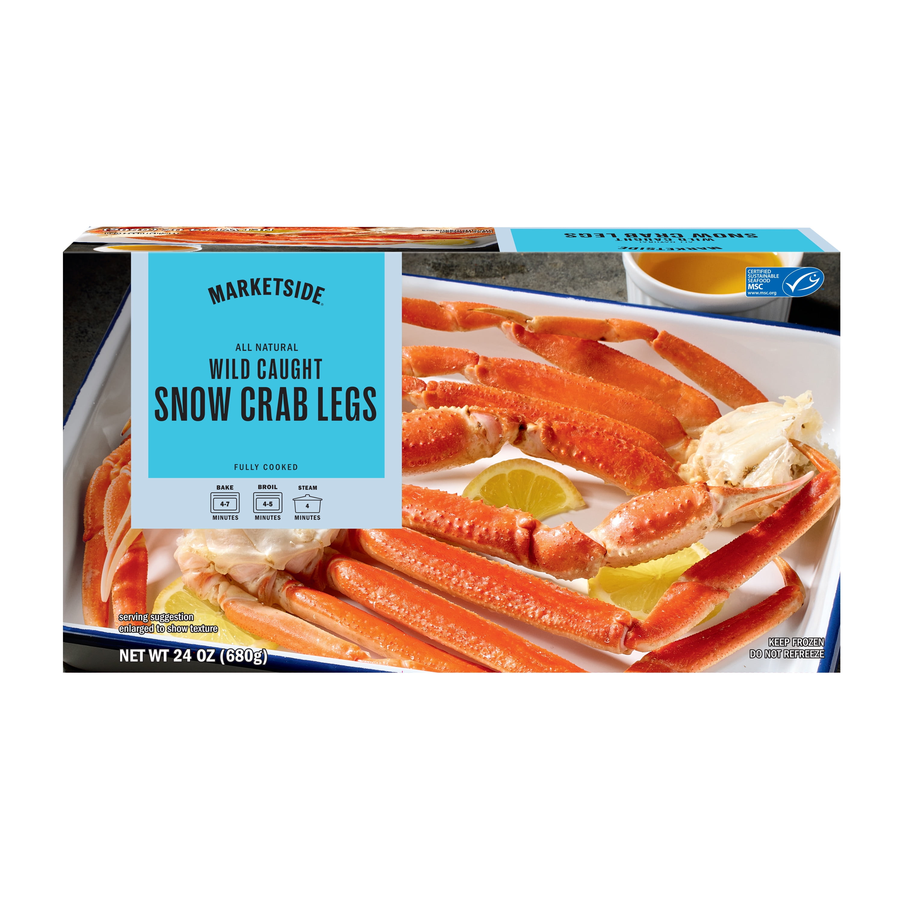 Marketside Frozen Cooked Snow Crab Legs, 1.5 lb Box (Contains Shellfish)
