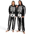 thumbnail image 4 of Joyfy Adult Skeleton Costume Women's Skeleton Bodysuit Pajamas Zipper Hooded Bodysuit Halloween Cosplay Costume Pajamas Home Clothes Black, 4 of 7
