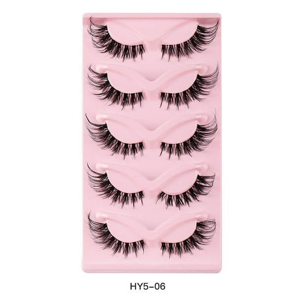 5 pares de pestañas postizas de aspecto natural para ojos Pestañas postizas
