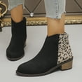 thumbnail image 2 of Leopard Dress Boots for Women Ladies Fashion Suede Pointed Toe Low Heel Winter Fall Zipper Short Ankle Booties, 2 of 7