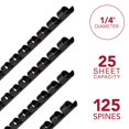 thumbnail image 4 of Mead CombBind Binding Spines, Spirals, Coils, Combs, 1/4", 25 Sheet Capacity, Black, 125 per Pack (4000130), 4 of 8