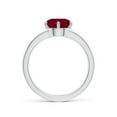 thumbnail image 2 of ANGARA Natural Round 2.1 ct Ruby Engagement Ring with Diamonds in 14K White Gold for Women (Size-8mm) | July Birthstone Jewelry for Her | Natural Ruby Rings, 2 of 10