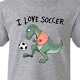 thumbnail image 4 of Inktastic I Love Soccer-Dinosaur in Orange Youth T-Shirt, 4 of 5