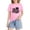 Pink, variant on Ruyang Teens Baggy Cotton Tops Letter Print Graphic Crewneck Pullover Tops Summer Loose Sot Breathable T-Shirt 2-13 Years