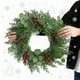thumbnail image 1 of Artificial Pine Needle Green Wreath Dining Table Vines Ring Ornaments Fireplace Decoration Simulation Pines Cedar Red Fruit Door Hanging, Pine Wreath Door Hanging, Realistic Pine Simulation, Elegant, 1 of 9