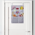 thumbnail image 2 of Glitch Hanging Pocket Organizer, Grunge Look Rhythmic Print of Abstract Motif in Pastel Colors, Printed Polyester Storage Bag with Pockets, 14" x 20", Ceil Blue Purple, 2 of 2