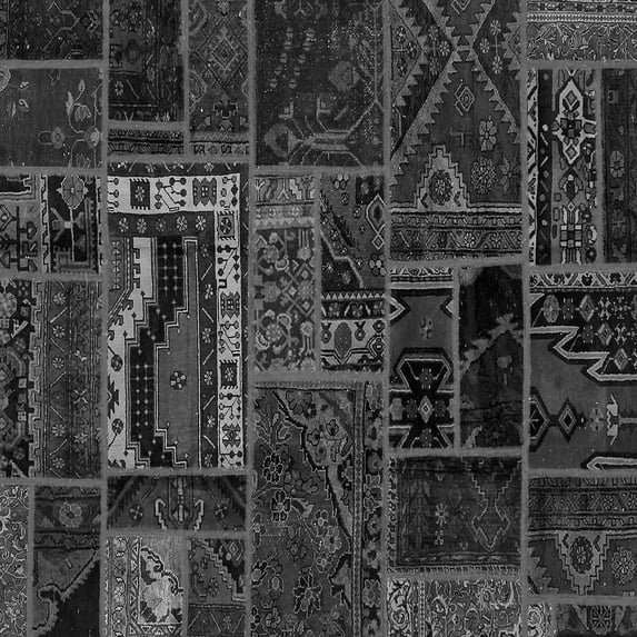 Ahgly Company Indoor Square Oriental Gray Modern Area Rugs, 3' Square