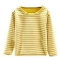 thumbnail image 4 of Penkiiy Toddler Baby Kids Winter Boys Girls Solid Color Stripe Long Sleeved Thickening Home Wear Clothes Suit 6-7 Years Yellow, 4 of 4