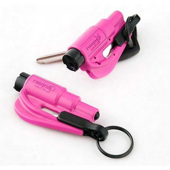 Resqme Pack of 2, The Original Seatbelt Cutter and Window Breaker, Pink