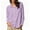 Purple, variant on cocolona Heart-Shaped Button Down Blouses for Women Solid Color Long Sleeve Lapel Shirts Trendy Casual Blouses