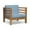 Teak/Blue, variant on GDF Studio Cascada Outdoor Acacia Wood Club Chair with Cushion, Teak and Beige