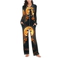 thumbnail image 4 of Tnhcen Women's Halloween Print Pajama Set 2-Piece with Pockets Loose Fit Sleepwear Comfortable Loungewear S-2XL Multicolor, 4 of 6