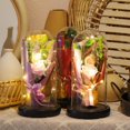 thumbnail image 1 of Final Clear Out! Rose Bouquet In Glass Dome With Light String Valentine Mother‘s Day Sweet Gifts, 1 of 8