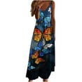 thumbnail image 2 of SMihono Robe Maxi Bohème d'Été pour Femmes Grande Taille Mode Féminine Décontractée d'Été avec Poches Sans Manches en Dentelle Imprimée Robe à Col en V Robe de Plage Évasée, 2 of 5