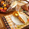 thumbnail image 6 of Fall Placemats Set of 4 Harvest Pumpkin Gnome Place Mats Thanksgiving Placemat Sunflower Autumn Maple Leaves Plaid Table Mats for Dining Kitchen Table Dinner Party Home Fall Decorations 13x19, 6 of 8