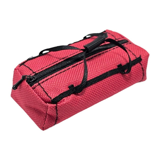Bolsa de equipaje para coche RC, bolsa de viaje deportiva en miniatura simulada para Crawler a escala 1:10 Rojo