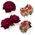 thumbnail image 3 of Rose Flower Hair Clip 3D Red Roses Flower Hair Accessories Comb Piece, 3 of 4