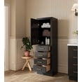 thumbnail image 4 of Ariel T2065-Lc Hepburn 65" Wood Free Standing Bathroom Linen Tower - Black / Satin Brass, 4 of 7