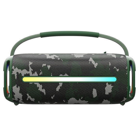 50W Wireless Speaker with Subwoofer, IPX6 Waterproof, 4000mAh, FM Radio, USB/TF Card, Dual Speakers, Built-in Mic & Display for Outdoor, Travel, Home, PC
