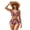 Red Leaf, variant on Garronmavis Women's 2 Piece Bikini Set High Waisted Tummy Control Swimsuits Retro Floral Twist Front Crisscross Tie Back Halter Bathing Suit Swimwear