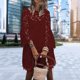 thumbnail image 1 of Vestido De Las Señoras Vestido floral de encaje para mujer Vestido elegante de verano simple para vacaciones (Rojo vino XL) Cgtredaw Para estrenar, 1 of 1