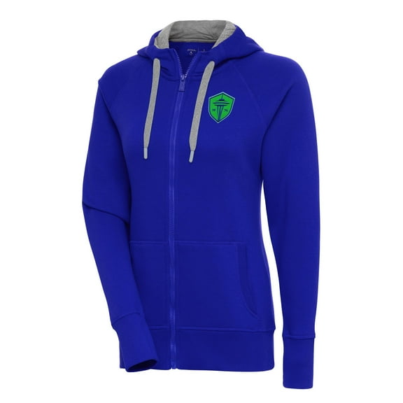 Women's Antigua Royal Seattle Sounders FC Victory Full-Zip Hoodie