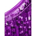 thumbnail image 7 of Aiihoo Women Shiny Metallic Tassel Latin Samba Tango Dress Sleeveless Dress 1920s Cocktail Party Purple X, 7 of 7