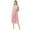 Pink, variant on Moomaya Solid Cotton Sleeveless Dress, V-Neck Smocked Waist Tiered Midi Dress