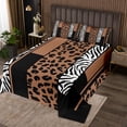 thumbnail image 2 of Erosebridal Brown Cheetah Print Coverlet Set King, Rustic Animals Bedding Set, Zebra Room Decor, 2 of 5