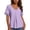 Purple, variant on Ziynglg Tops for Women Short Sleeve V Neck Eyelet Tops Pajama Loose Lace Hem Shirts Summer Beach Vacation Tops
