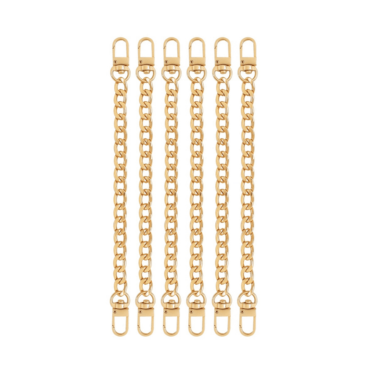 6Pcs Gold Purse Chain Strap Purse Strap Extender DIY Flat Chain Purse