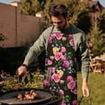 thumbnail image 4 of Pioneer Flower Floral Print Pattern Apron-Garden Aprons for Women with Pockets-Cotton Linen Waterproof Kitchen Cooking Gardening Aprons Adjustable for Kitchen,Cooking,BBQ and Salon 33x27 Inch, 4 of 7