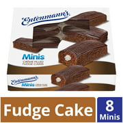 Entenmann's Minis Crème Filled Fudge Cakes, 8 Individually Wrapped Snack Cakes, 13.8 oz