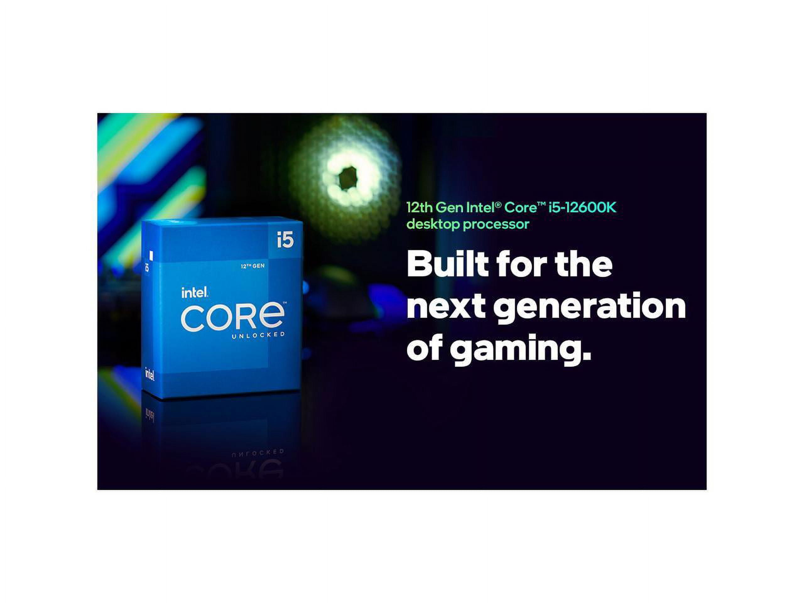 Intel Core i5-12600K Desktop Processor with Integrated Graphics and 10  (6P+4E) Cores up to 4.9 GHz Unlocked LGA1700 600 Series Chipset 125W