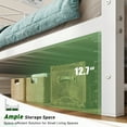 thumbnail image 3 of EnHomee Twin Size Metal Platform Bed Frame Metal Bed Frame Twin with Headboard & Footboard Bed Frame with LED Lights & Storage, Noise Free, White, 3 of 8