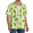 thumbnail image 2 of Pofeuu Green Peas Print Mens Casual Short Sleeve Shirts Beach Summer Spread Collar Pocket Tops Men's Casual Short-sleeved Shirt-XX-Large, 2 of 5
