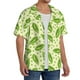 thumbnail image 2 of Fotbe Green Peas Camisa Estampada de Manga Corta para Hombre, Casual de Verano, Estilo Playero, Sin Arrugas-Small, 2 of 5