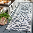 thumbnail image 2 of SAFAVIEH Courtyard Gerald Animal Indoor/Outdoor Runner Rug, Ivory/Navy, 2'3" x 8', 2 of 8