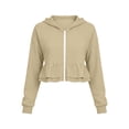 thumbnail image 2 of Womens Zip up Hoodies Loose Casual Pleated Long Sleeved Sportswear Solid Color Spring Y2K Sweatshirts Fall Winter Tops, 2 of 2