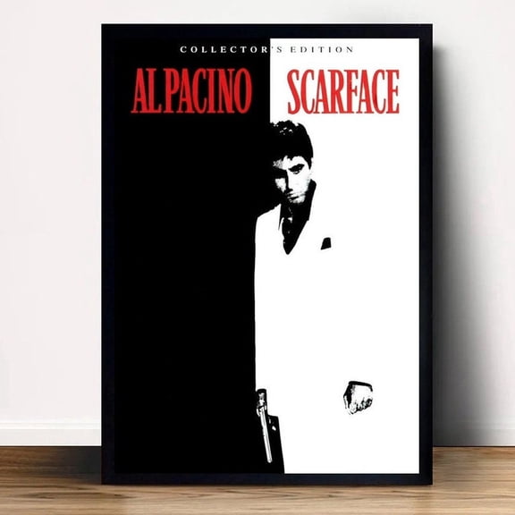 Classic Crime Movie Poster Black White Film Wall Decor Scarface Al Pacino Size 24x36 Unframed Poster