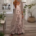 thumbnail image 3 of MORTTIC Women's Boho Floral Print 2-Piece Outfit - V-Neck Sleeveless Dress with Lightweight Long Sleeve Cardigan Set for Summer Warm Gray，S, 3 of 5