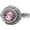 Pink, variant on Unisex Stainless Steel Vintage Punk Flower Shaped Round Gemstone Inlay Signet Stackable Ring Statement Band