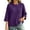 Purple, variant on cocolona 3/4 Sleeve Sweatshirts for Women Loose Fit Crew Neck Casual Solid Color Fall Pullover Tops