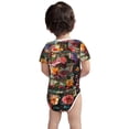 thumbnail image 3 of Xecao Stained Glass Floral Cake Pattern Baby Climbing Bodysuit Short Sleeve Onesie Unisex 0-12 Months Baby Shirt Newborn Outfits Crotch snap design-18 Months, 3 of 6