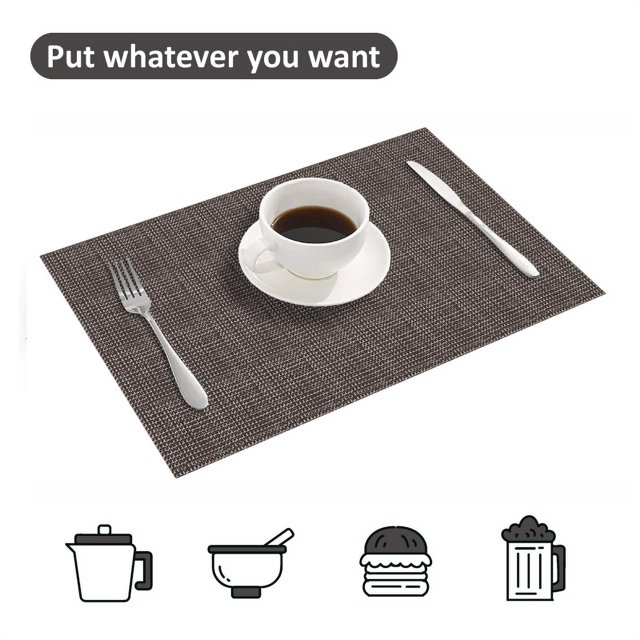 Howarmer Placemats, Washable Woven Vinyl Placemats, HeatResistant