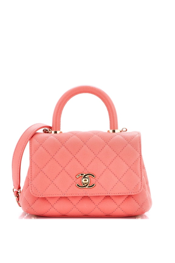 Pre-Owned Coco Top Handle Bag Quilted Caviar Extra Mini By Rebag