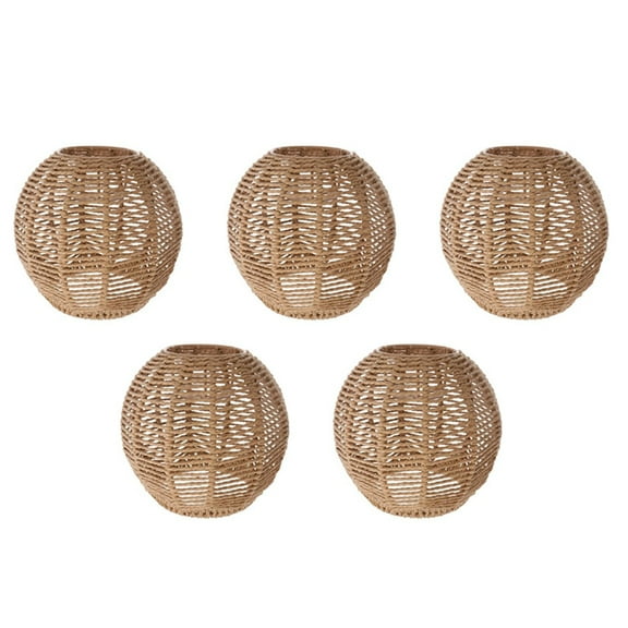5X Home Lighting Rattan Lamp Cover Handmade Woven Chandelier Retro Lampshade Homestay Decorative