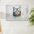thumbnail image 2 of Watercolor Drip American Shorthair Pop Art Colorful Portrait Artwork Horizontal Matte Canvas Poster Cat Lover Kitten Owner Gifts Wall Art Home Decor - 01009, 2 of 5
