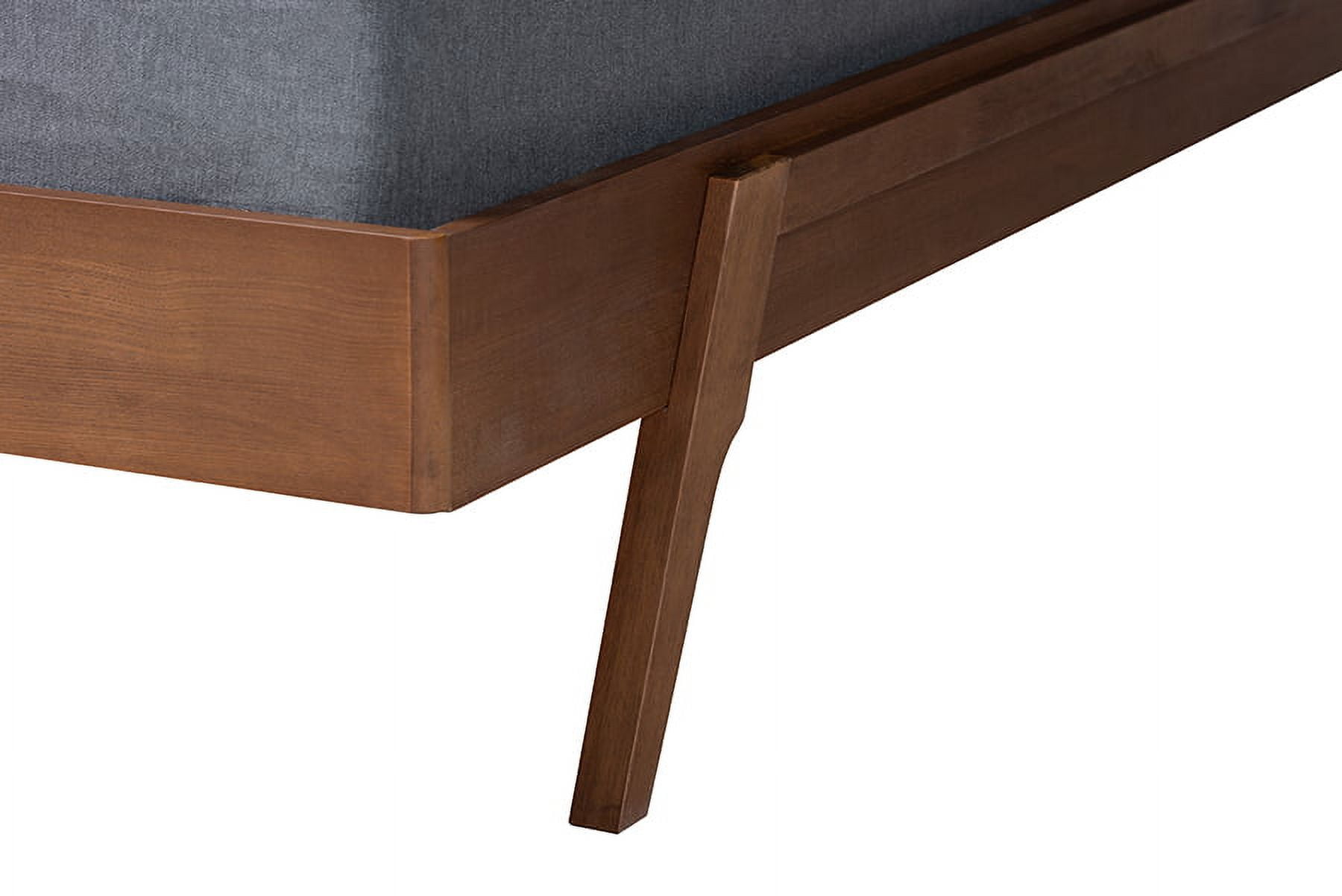 Baxton Studio Sarita Mid-Century Modern Ash Walnut Finished Wood King Size Bed Frame