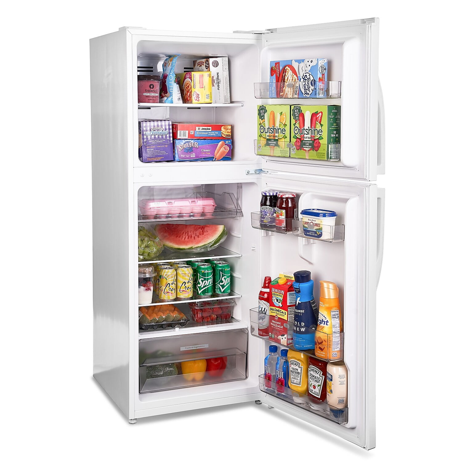 Premium 7.1 Cu. ft. Frost Free Top Freezer Refrigerator in Stainless Steel Look